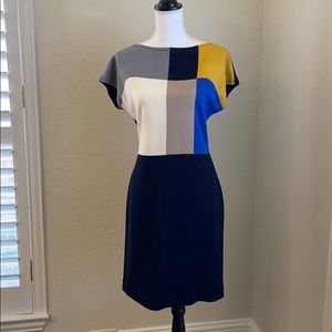 St. John Color Block Knit Dress Size 6